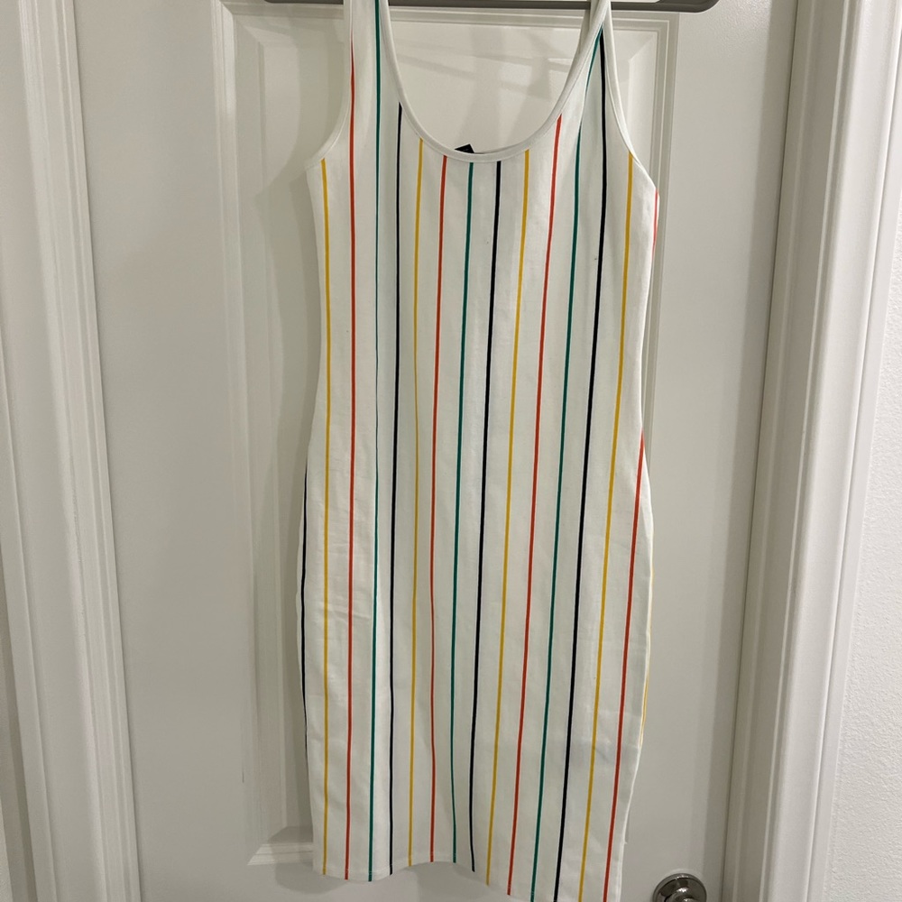 Body con rainbow stripe dress